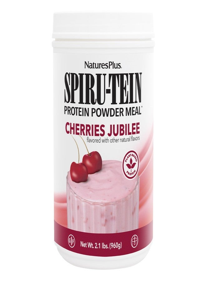 NaturesPlus SPIRU-TEIN, Cherries Jubilee - 2.1 lbs - Plant-Based Protein Powder - Vegetarian, Gluten Free - 30 Servings - Image 1